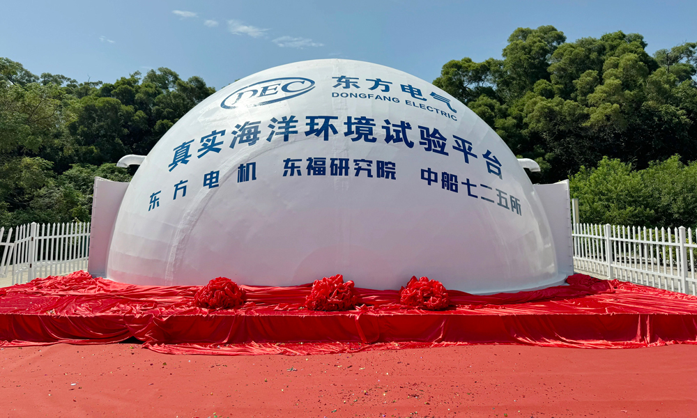 近日，国内首个电气装备领域新材料及部件多因子耦合真实海洋环境试验平台在厦门投入运行，标志着我国电气装备材料、部件在复杂海洋环境多因子耦合老化评估领域取得关键突破。该平台由东方电气集团联合中国船舶集团建设。